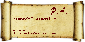 Psenkó Aladár névjegykártya