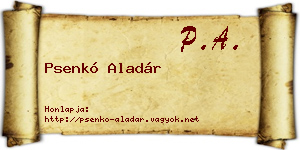 Psenkó Aladár névjegykártya